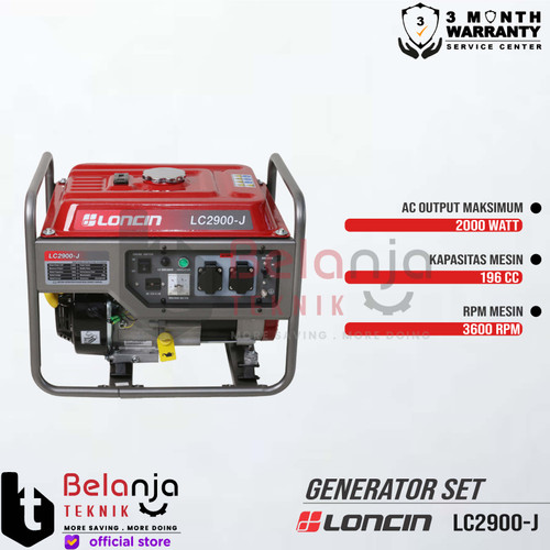 Loncin Genset LC 2900 J 2000 Watt Generator Set LC2900J LC 2900J
