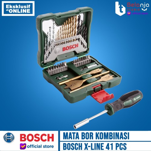 Bosch Mata Bor Kombinasi X-line Set 41 pcs Titanium Plus Obeng Tangan