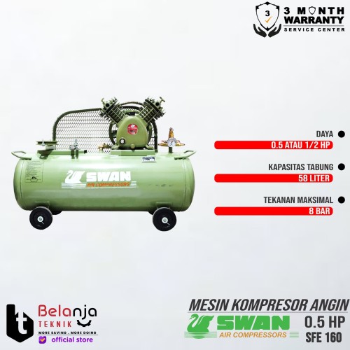 Swan Mesin Kompresor Angin 0.50 HP Firman SFE 160 5.5 Air Compressor