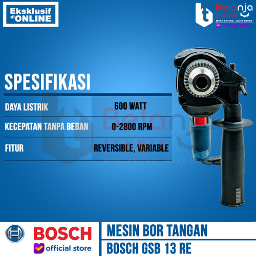 Bosch BOR BETON GSB 13 RE 13 MM IMPACT DRILL Set BOX PERKAKAS 650 WATT