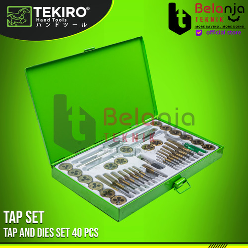 TEKIRO Hand Taps And Dies Set 40 Pcs Tap Set dan Snei 40 Pcs Tekiro