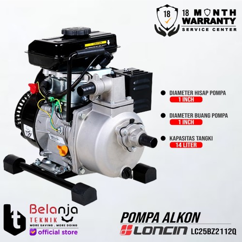 Loncin Pompa Alkon Irigasi Air Bensin 1 Inch LC 25 ZB 21 1.2Q 4 Tak