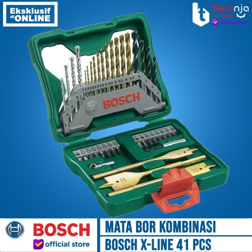 Bosch Mata Bor Kombinasi X-line Set 41 pcs Titanium Plus Obeng Tangan