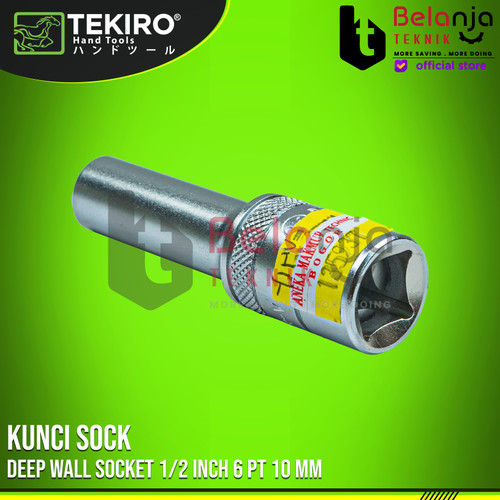 TEKIRO Mata Kunci Shock 1/2" Inch 10 mm Mata Sok 10mm Deep Sock 10 MM