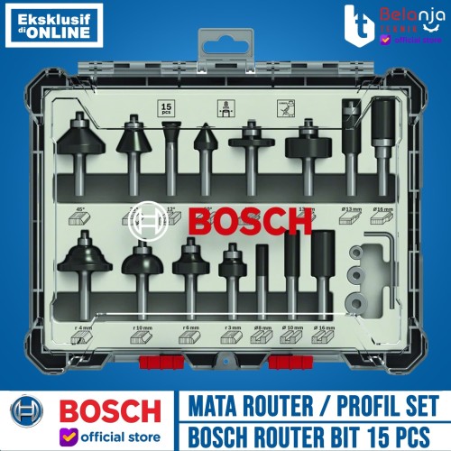 BOSCH ROUTER BIT 15PCS MATA PROFIL 15 PCS BOSCH