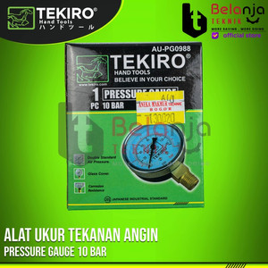 TEKIRO Pressure Gauge 10 Bar Alat Ukur Tekanan Angin Pengukur Tekanan