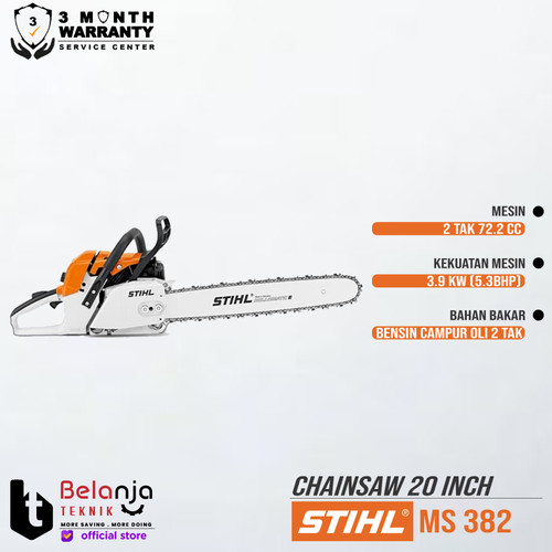 STIHL Chainsaw MS 382 20 Inch Mesin Potong Kayu MS382 Gergaji Kayu 20"