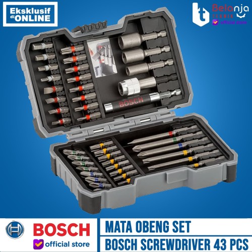 BOSCH MATA OBENG SET 43 PCS / Screwdriver Set 43PCS PH PZ ORIGINAL