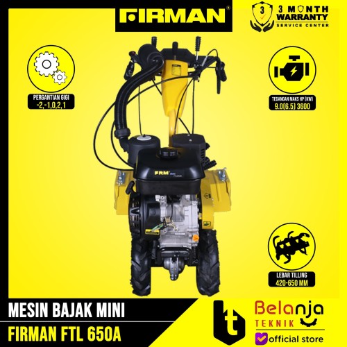 Cultivator FIRMAN FTL 650 A Mesin Bajak Mini Parit Bedengan FTL650A