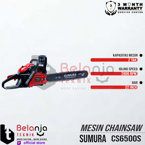 SUMURA Chainsaw CS 6500 S Mesin Gergaji Rantai CS6500S 22 Inch TERMURA