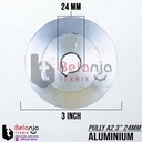 Pully Alumunium A 2 Jalur 3" As 24 mm Pulley Puli A1 3 Inch As 24mm