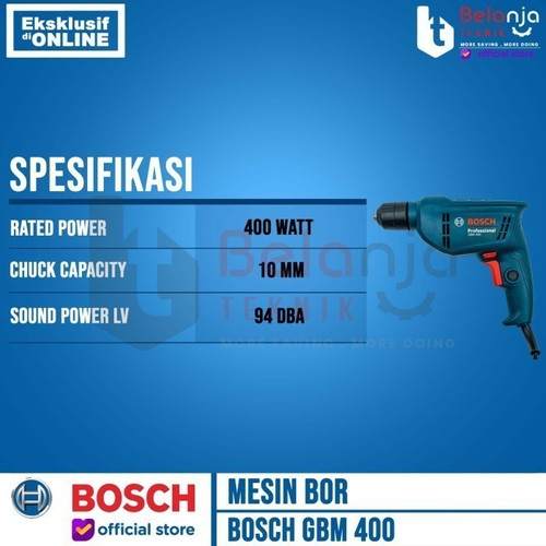 Bosch Bor Tangan Listrik Non Impact GBM 400 GBM400 400 WATT 10mm