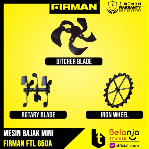 Cultivator FIRMAN FTL 650 A Mesin Bajak Mini Parit Bedengan FTL650A