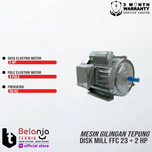 Mesin Gilingan Tepung Stainless FFC23 + Elektro Motor 2HP 1Phase 4Pole