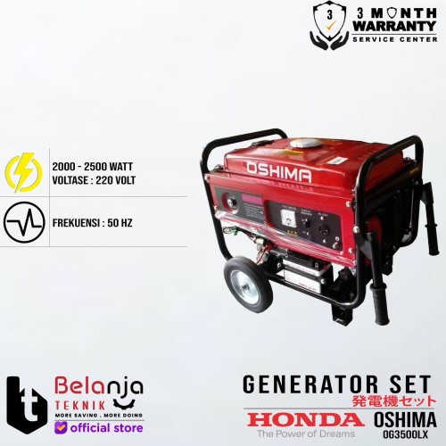 Mesin Genset Honda Oshima OG 3500 LX 2000 Watt Generator Set OH3500CE