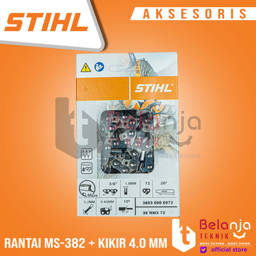 Stihl Rantai Belah Chainsaw MS 382 20 Inch 36T Plus Kikir 4.0 mm