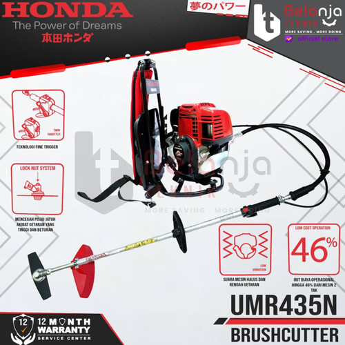 Mesin Potong Rumput Gendong Honda UMR435N + Tilling Head Pencacah