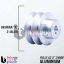 Pully Alumunium A 2 Jalur 3" As 24 mm Pulley Puli A1 3 Inch As 24mm