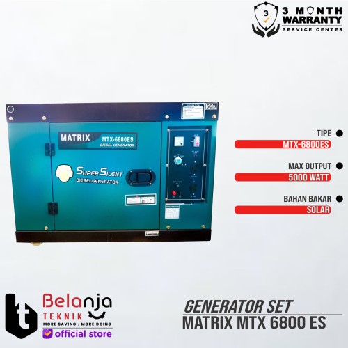 Genset Diesel Super Silent Matrix MTX 6800 ES - 5000 Watt - Generator