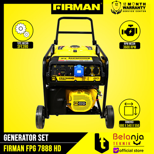 Firman Genset FPG 7888 HD Generator Set 5000 Watt 6250 VA FPG7888