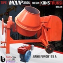 Mesin Molen Beton Semen 350 Liter MQuip + Mesin Diesel Jiang Fa R175