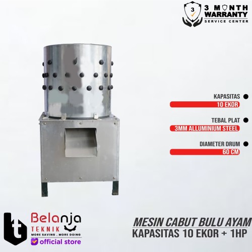 Mesin Cabut Bulu Ayam 10 Ekor + Elektro Motor 1 HP 1 Phase 4 Pole