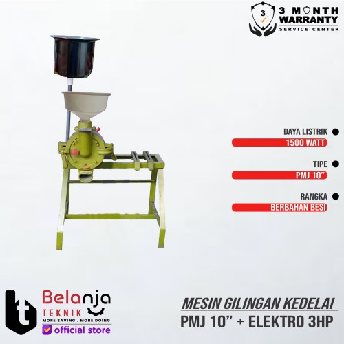 Mesin Gilingan Kedelai-Tahu 10" PMJ + Elektro Motor 3HP 1Phase 4Pole