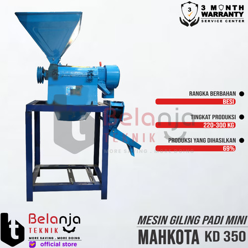 Mesin Gilingan Padi Mini Mahkota KD 350 + Engine Honda GX 160 Jialing