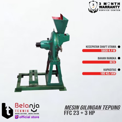 Mesin Gilingan Tepung FFC 23 + Elektro Motor 3 HP 1 Phase 4 Pole