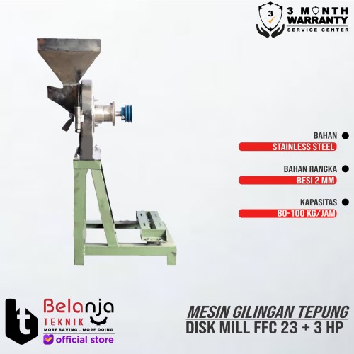 Mesin Gilingan Tepung Stainless FFC23 + Elektro Motor 3HP 1Phase 4Pole
