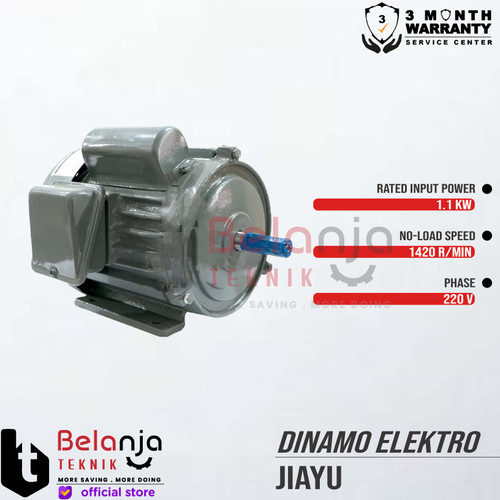 Mesin Dinamo - Electro Motor Jiayu 1.5 HP 1 Phase 4 Pole