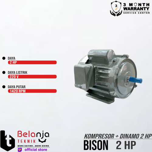 BISON Mesin Kompresor Angin 2 Hp Dinamo Motor 2Hp Air Compressor Udara