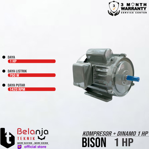 BISON 1 HP - AIR COMPRESSOR & ELEKTRO MOTOR 1 HP - KOMPRESOR ANGIN