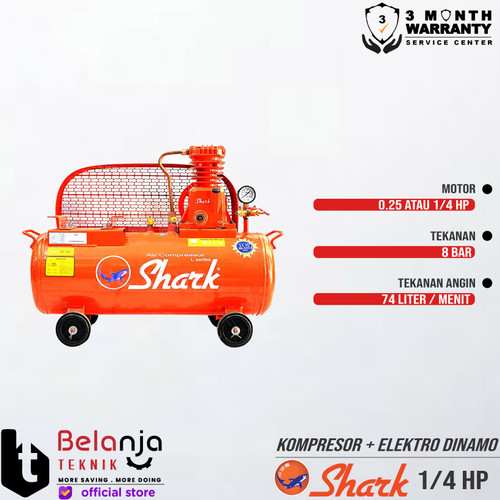 SHARK 0.25 HP - AIR COMPRESSOR & ELEKTRO MOTOR 1/4 HP -KOMPRESOR ANGIN