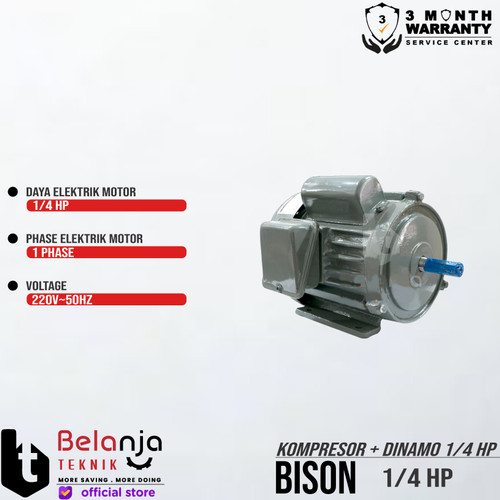 Bison 0.25 HP - AIR COMPRESSOR & ELEKTRO MOTOR 1/4 HP- KOMPRESOR ANGIN