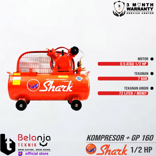 Shark Mesin Kompresor Udara 0.5 Hp Honda Gp 160 5.5 Hp Air Compressor
