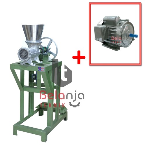 Mesin Gilingan Daging No.32 + Elektro Motor 1 HP 1 Phase 4 Pole