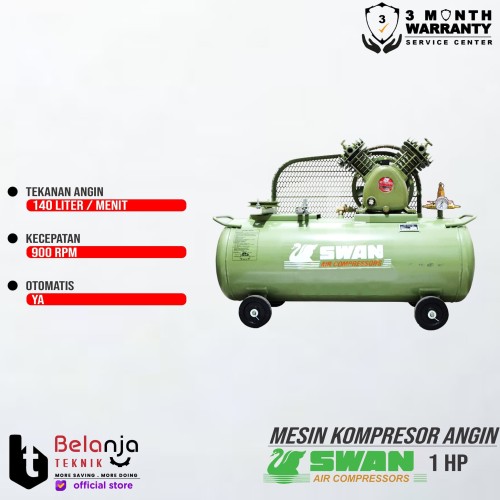 Swan Unloaded Air Compressor 1 HP Mesin Kompresor Udara Body Only