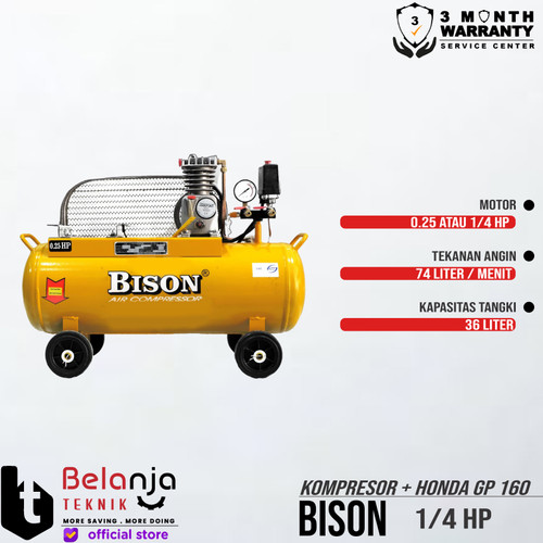 Bison Mesin Kompressor Udara 0.25 HP + Engine Honda GP 160 Jialing