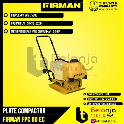 Mesin Stamper - Plate Compactor Firman FPC 80 EC - Body Only