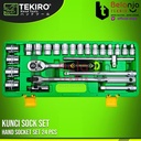 Tekiro Kunci SHOCK Set 8 - 32 mm 1/2" HAND Socket 24 Pcs 6 PT 8-32mm