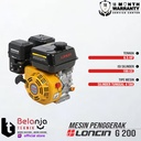 LONCIN Mesin Penggerak Bensin G 200 6.5 HP Engine Serbaguna G200 6.5HP