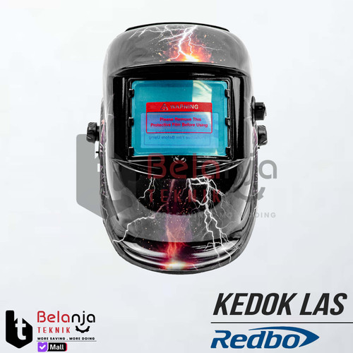 Helm Las Otomatis Redbo Topeng Las Auto Darkening Welding Helmet