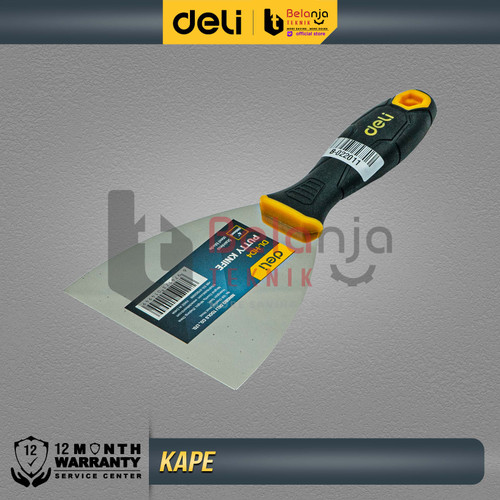 Deli Putty Knife 4" Kape Stainless Gagang Karet 4 Inch Kape Plat Scraper Karet EDL-HD4