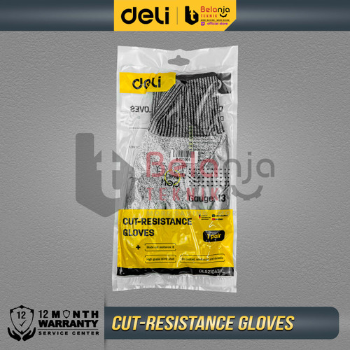 Deli Sarung Tangan Safety Cut Resistant XL Sarung Tangan Anti Pisau EDL521043XL