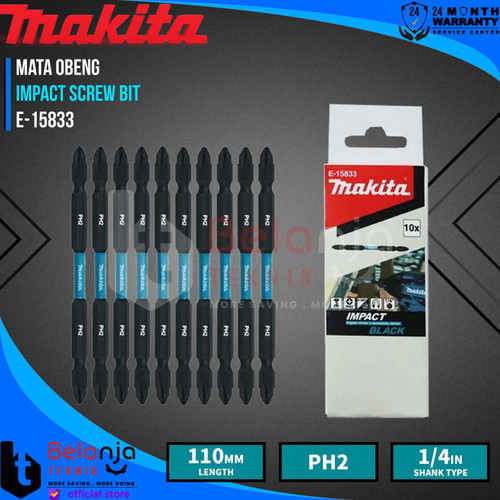 Makita Mata Bor Obeng Plus PH 2 X 110 MM Impact Screw Bit PH 2 E-15833