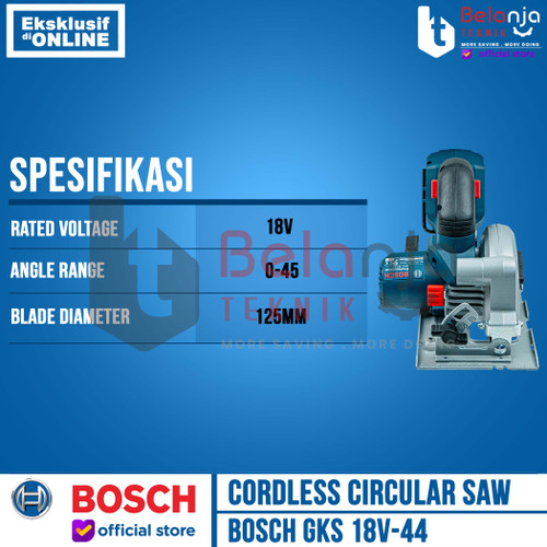 Bosch Mesin Potong Sirkel GKS 18V-44 LI Circular Saw Cordless 125MM 18V Unit Only