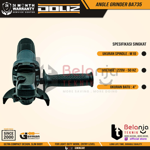 Doliz Mesin Gerinda Tangan Listrik BA 735 Angle Grinder BA735 620 Watt