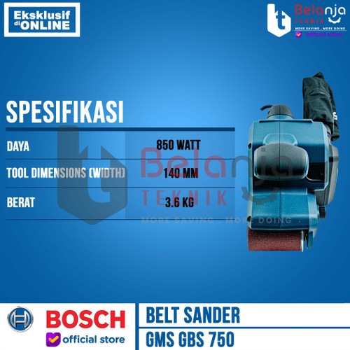 Bosch Mesin Amplas Listrik GBS 750 Belt Sander 850 Watt Variable Speed