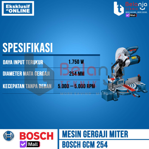 Mesin Potong Alumunium 10" Bosch GCM 254 Miter Saw 1750 Watt GCM254 10 Inch